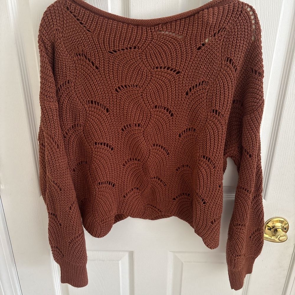 Lulu's Rust Knit Sweater - Picture 2 of 3